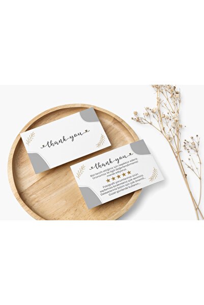 Hafsa Ticaret Thankyou Card Gray 100 Adettir