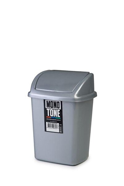 Mono Tone 4.45 Liter Click Lid Trash Can Silver No:1 - Bo839