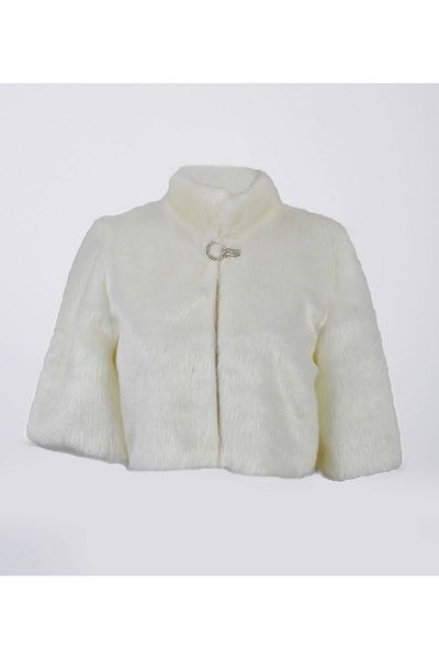 FUREVER FASHION Faux Fur Prevailing Collar Bridal Boleros