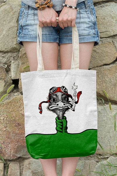 AYSHOME Τσάντα αγορών Ays Home Cute Ostrich Beach Tote Book