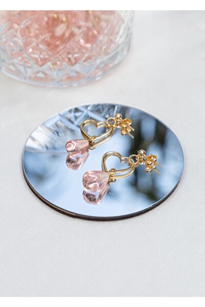 CHARMLUCKY Murano Pomegranate Grain Heart Earrings