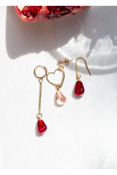 CHARMLUCKY Murano Pomegranate Grain Set of 3 Earrings