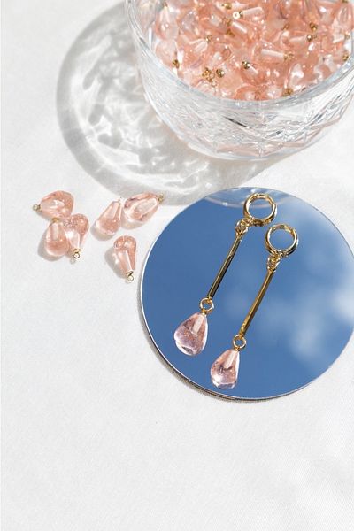 CHARMLUCKY Murano Pomegranate Grain Long Earrings