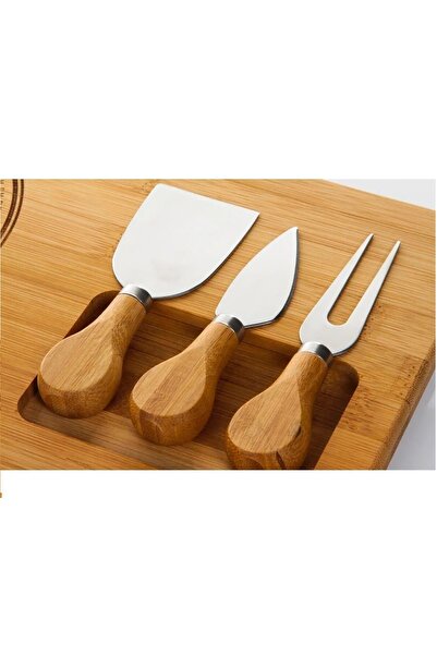 DURNES - Bamboo Cheese Presentation Board with 4 Pieces Apparatus 39cm X 20cm X 3 Cm