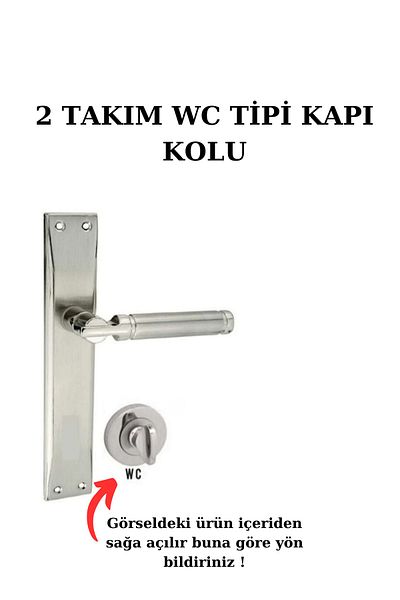 ARON (7 SETS) Sofuoğlu Şebboy Mirrored Door Handle (3*1) Flat Set Nickel Satin (5 ROOMS 2 WC)