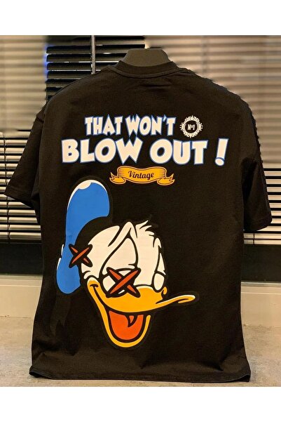 Keywest Μπλουζάκι από βαμβακερό μπλουζάκι Donald Duck Blow Out σε μεγάλο μέγεθος