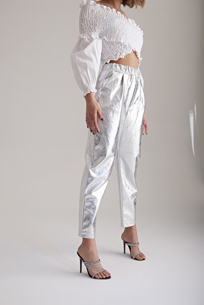 AYAKKABI PRENSİ Papuci de damă cu toc detaliat din piatră de corali, argintiu, negru, 10 cm, papuci