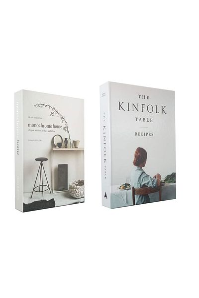 BayCazip 2-Piece Decorative Book-Looking Box Monochrome Home & The Kinfolk Table Recipes Themed