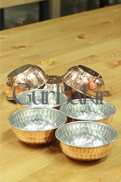 GÜR BAKIR Set of 6 Copper Breakfast Sauces, Jams, Snacks and Bowls