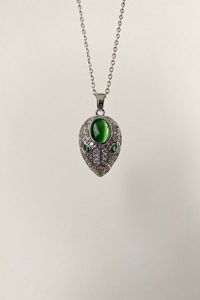 SilverStone Zircon Stone Snake Head Steel Necklace