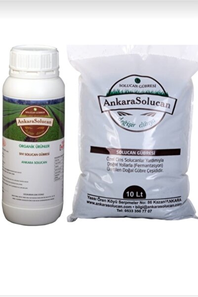 ANKARA SOLUCAN Katı 10lt   Sıvı 1.lt Solucan Gübresi