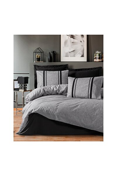 Cotton Box Plain Tek Kişilik Nevresim Takımı Bitter Gri-siyah