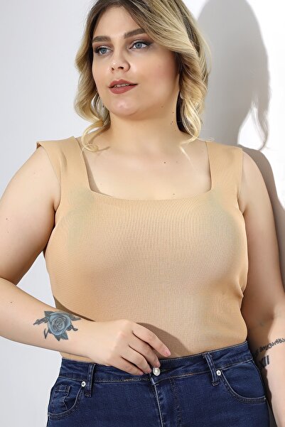 Devinka Women's Square Neck Oversize Knitwear Blouse