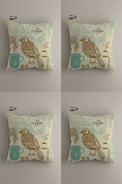 LadiesHome Modern Decorative Design Double Sided Digital Printed 4-Piece Decorative Throw Pillow Cover