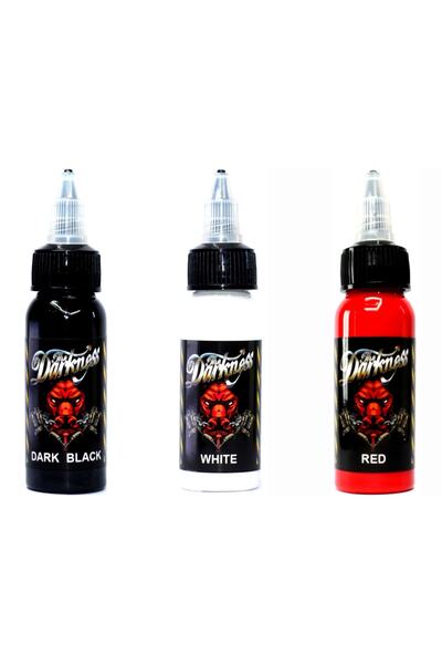 DARKNESS Kalıcı Dövme Boyası Seti 3 Renk 30 Ml