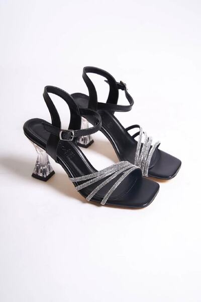 BAKGİY Pantofi rochii de seară de piatră pentru femei negre Bg1071-121-0002