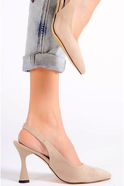 Ayakkabı Podyumum كعب كلاسيكي مدبب 9 سم مفتوح من الخلف