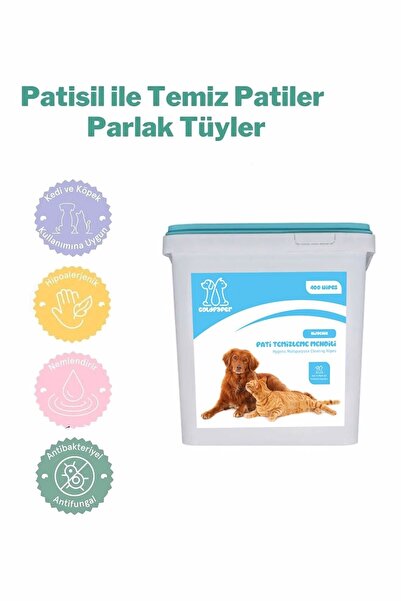 KG-GOLDPAPER 400 Yapraklı Kova Evcil Hayvan Kedi Köpek Pati Ve Vücut Silme Te...