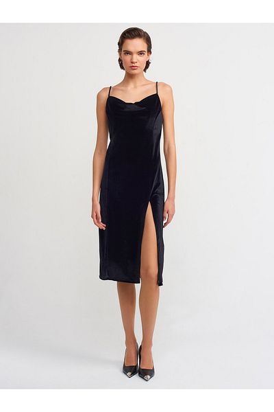 Dilvin 90421 Rochie din catifea de lungime midi