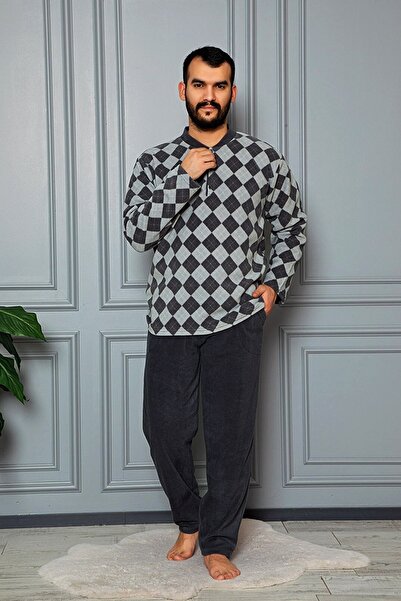 nisaNCa Winter Warm Men's Fleece Pajama Set