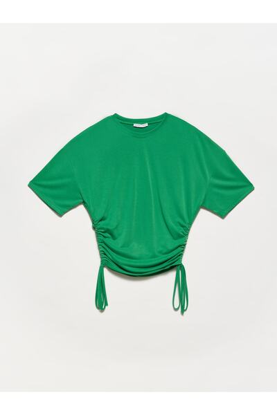 Dilvin 3790 Тениска с връзки-зелена