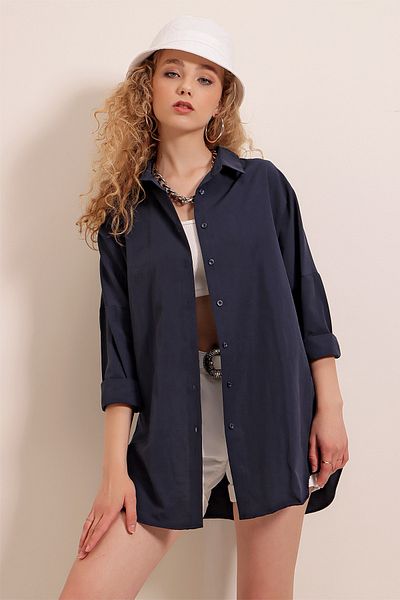 Pattaya Shirt - Navy blue - Oversize