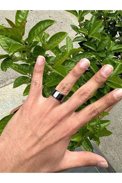 Asya Gems خاتم حجر الهيماتيت الطبيعي
