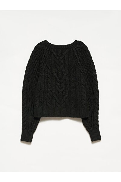 Dilvin 10227 Italyan Kol Kazak-siyah