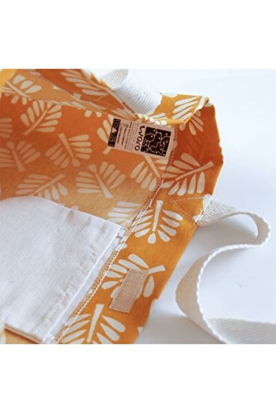 wolo -çevre Dostu- Kanvas Omuz Çantası -hardal -üzerine Yaprak Desenli