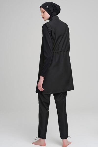 Haşema 5-Piece Hijab Swimsuit Set with Black Vest