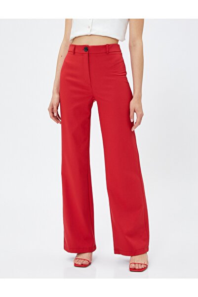 Koton Széles szárú nadrág magas derekú gombos