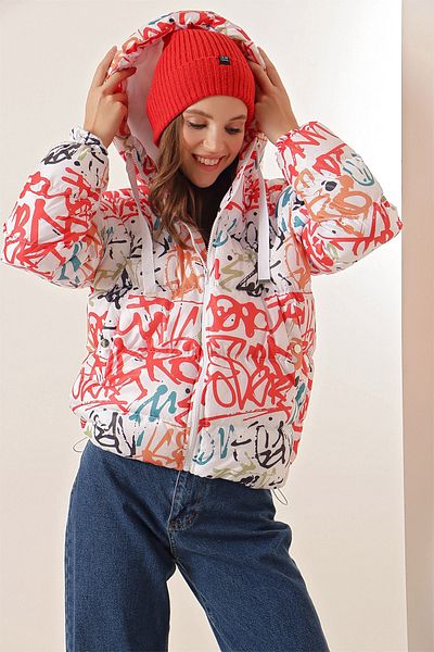 Pattaya Women's Patterned Puffer Coat P22w201-5215