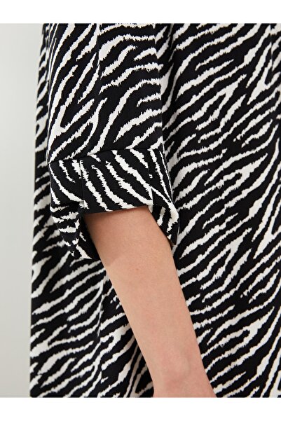 LC Waikiki Oversize dámské šaty se vzorem s výstřihem