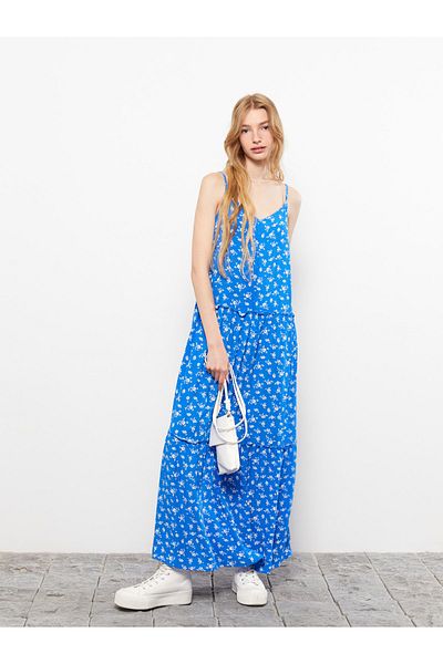 LC Waikiki Rochie de damă cu decolteu în formă de inimă cu bretele florale