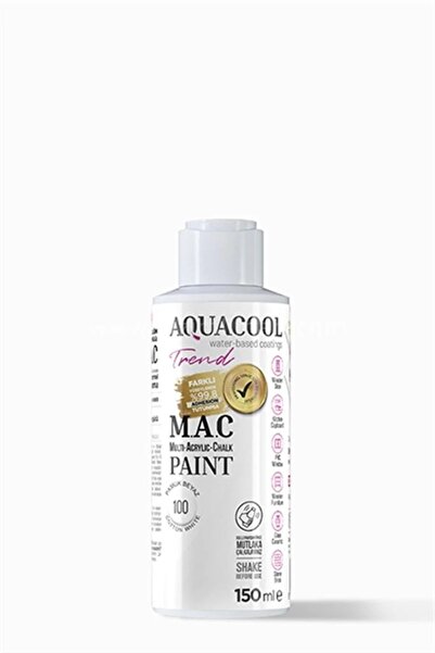 Aquacool Trend M.a.c Su Bazlı Akrilik Hobi Boyası 100 Pamuk Beyaz 150 Ml