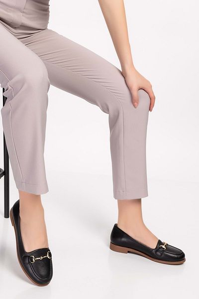 Gondol Loafer casual damă din piele naturală Vdt.851 - Negru - 37