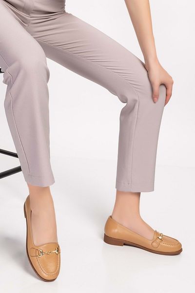 Gondol Loafer casual de damă din piele naturală Vdt.851 - Nut - 37