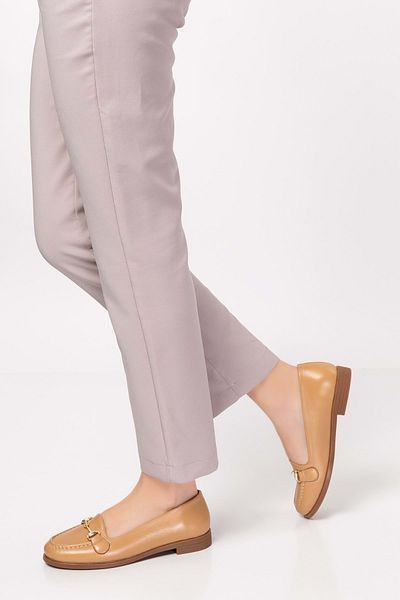 Gondol Loafer casual de damă din piele naturală Vdt.851 - Nut - 37