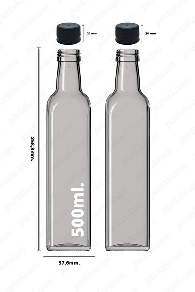 parlakcam Zeytinyağı Şişesi Şeffaf Cam Şişe 500ml Maraska Yağdanlık Yağlık Si...