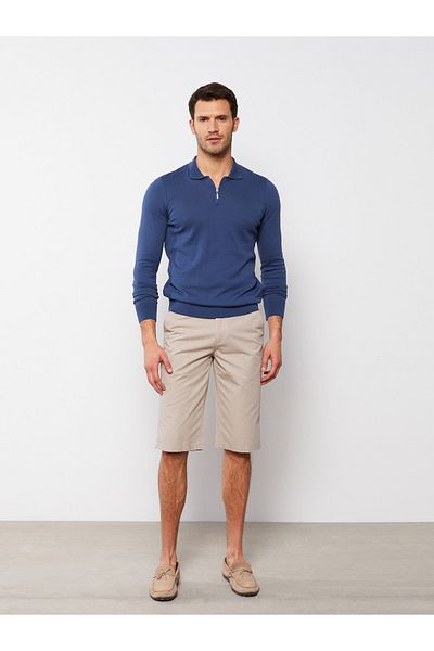 LC Waikiki Dünner Strickpullover mit Polokragen und langen Ärmeln für Herren
