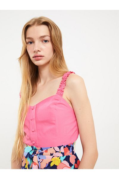 LC Waikiki Damenbluse mit herzförmigem Ausschnitt und geraden Trägern