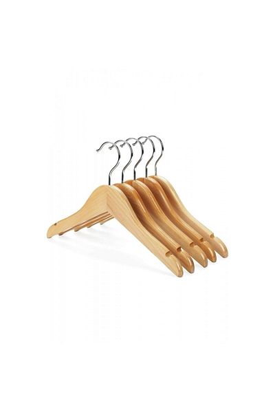 Altıntaş 24 Pieces Wooden Baby Clothes Hanger Varnished Wooden Children's Hanger 32 cm