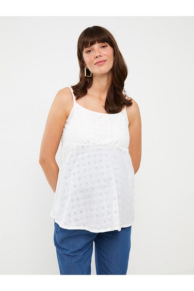 LC Waikiki Umstandsbluse mit U-Ausschnitt und bestickten Trägern