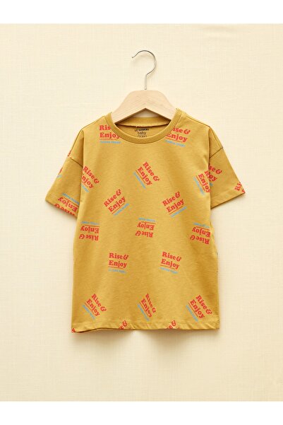 LC Waikiki طاقم الرقبة قصيرة الأكمام المطبوعة القطن العضوي طفل رضيع تي شيرت