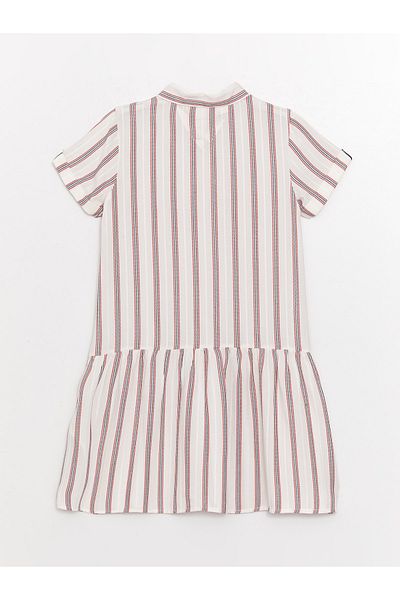 LC Waikiki Shirt Collar Short Sleeve Girl's Dress