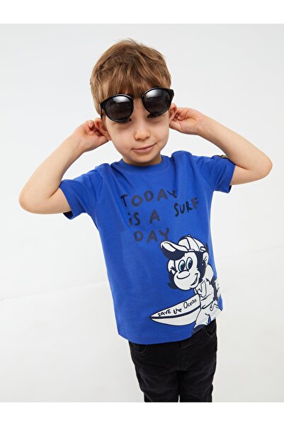 LC Waikiki Crew Neck Short Sleeve Nostalgic Monkey Printed Baby Boy T-Shirt