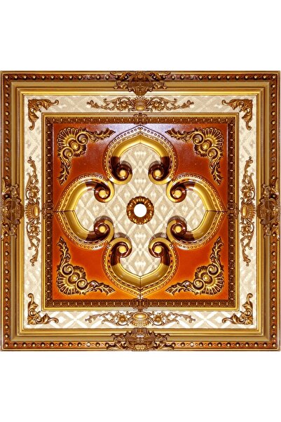 Genel Markalar 90x90 KARE KAHVE RENK SARAY TAVAN GÖBEK