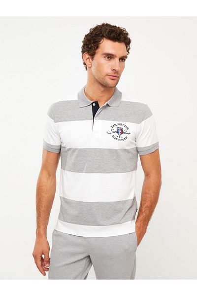LC Waikiki Striped Polo Neck Men's T-Shirt - Short Sleeve