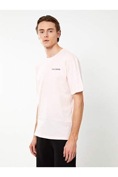 LC Waikiki Crew nyakú, rövid ujjú, nyomott fésült pamut férfi póló