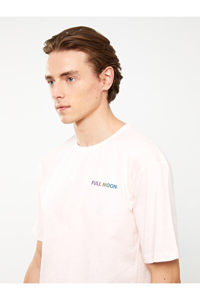 LC Waikiki Crew nyakú, rövid ujjú, nyomott fésült pamut férfi póló